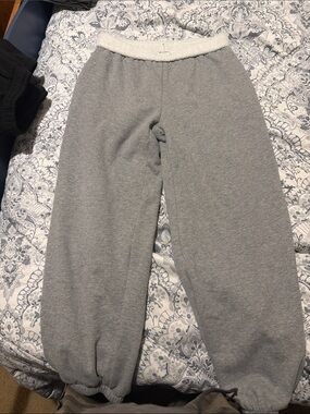 No Boundaries Gray Sweatpants with Sherpa Waistband
